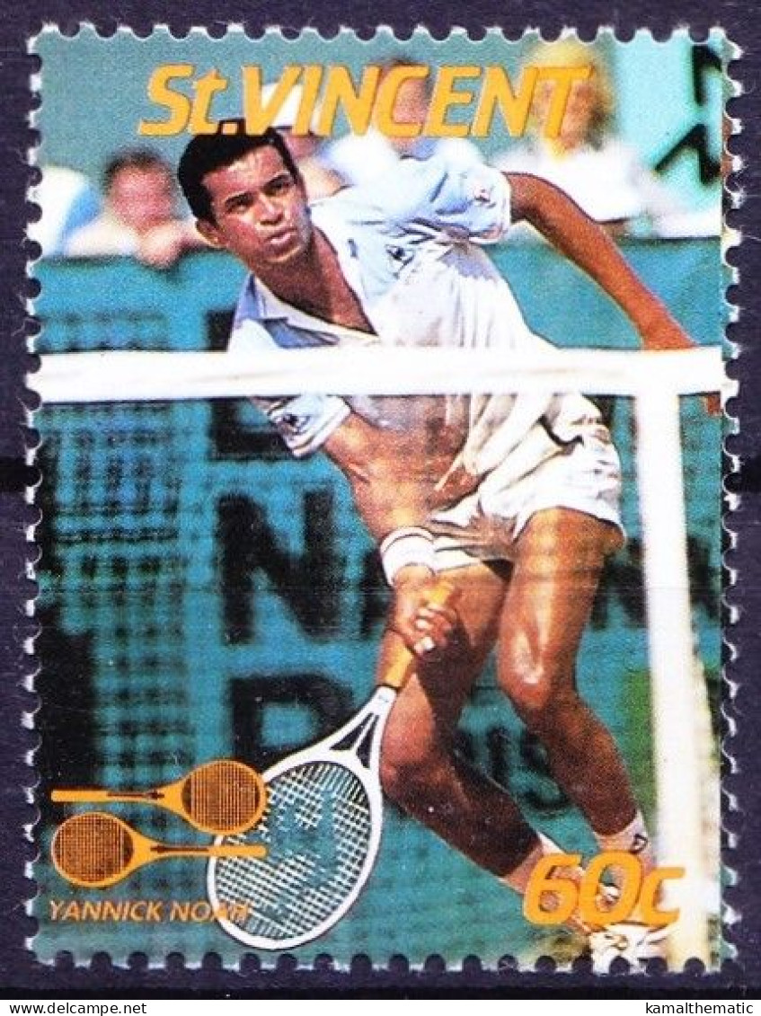 St. Vincent 1987 MNH, Yannick Noah, Int. Lawn Tennis Players, Sports - Tennis