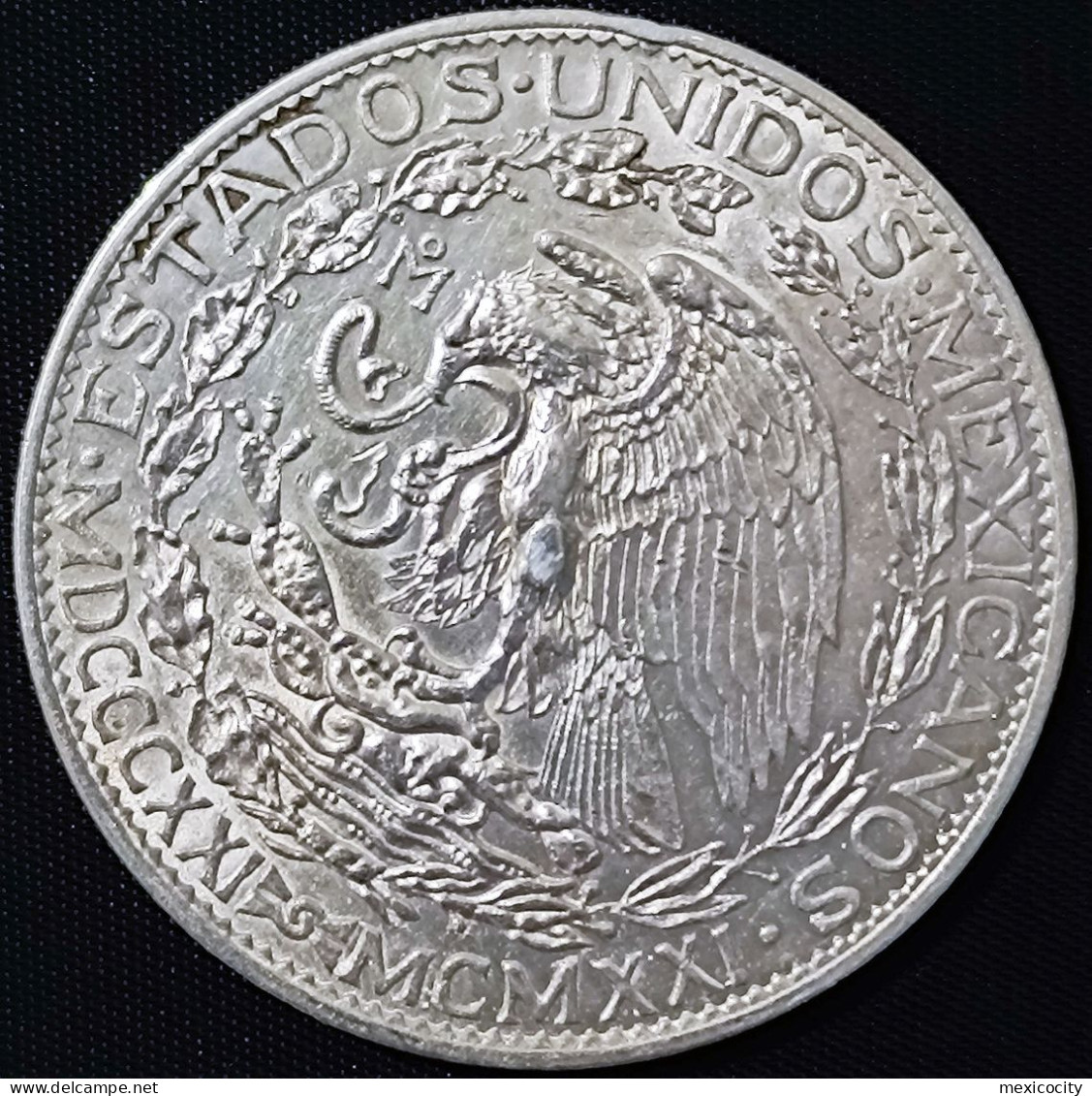 MEXICO 1921 $2 INDEPENDENCE "Winged Victory" Silver Coin, See Imgs., Nice, Rather Scarce - Mexiko