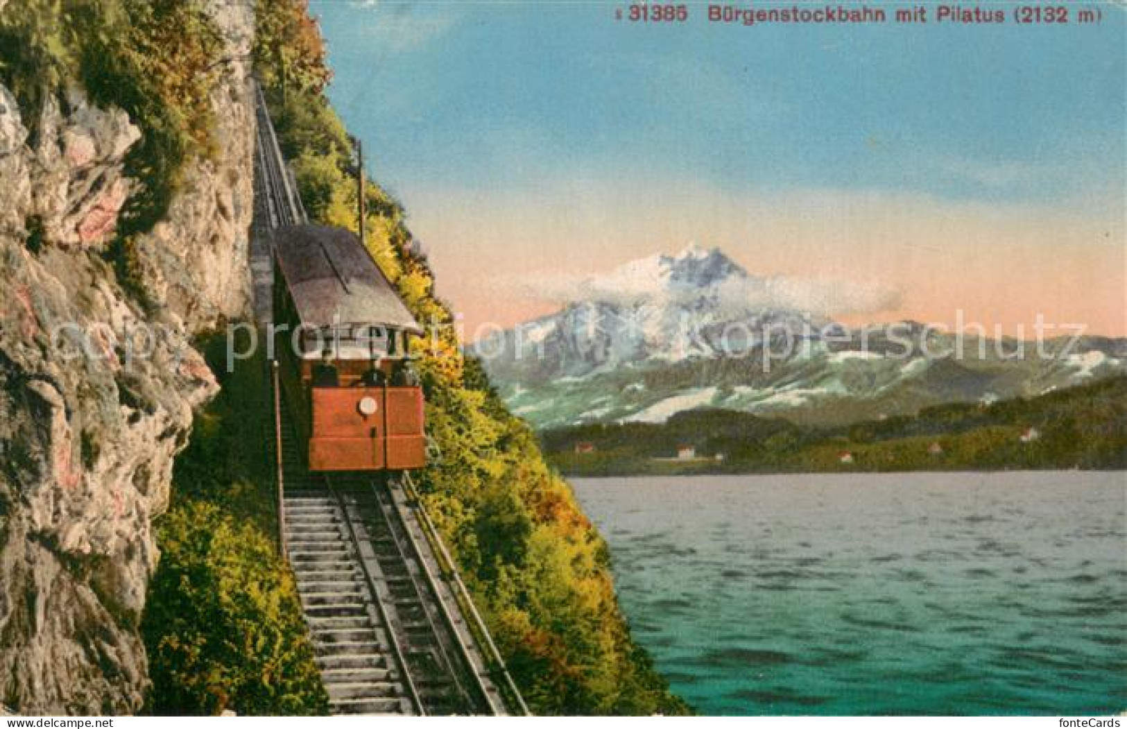 13735586 Buergenstock Vierwaldstaettersee Buergenstockbahn Mit Pilatus Buergenst - Andere & Zonder Classificatie