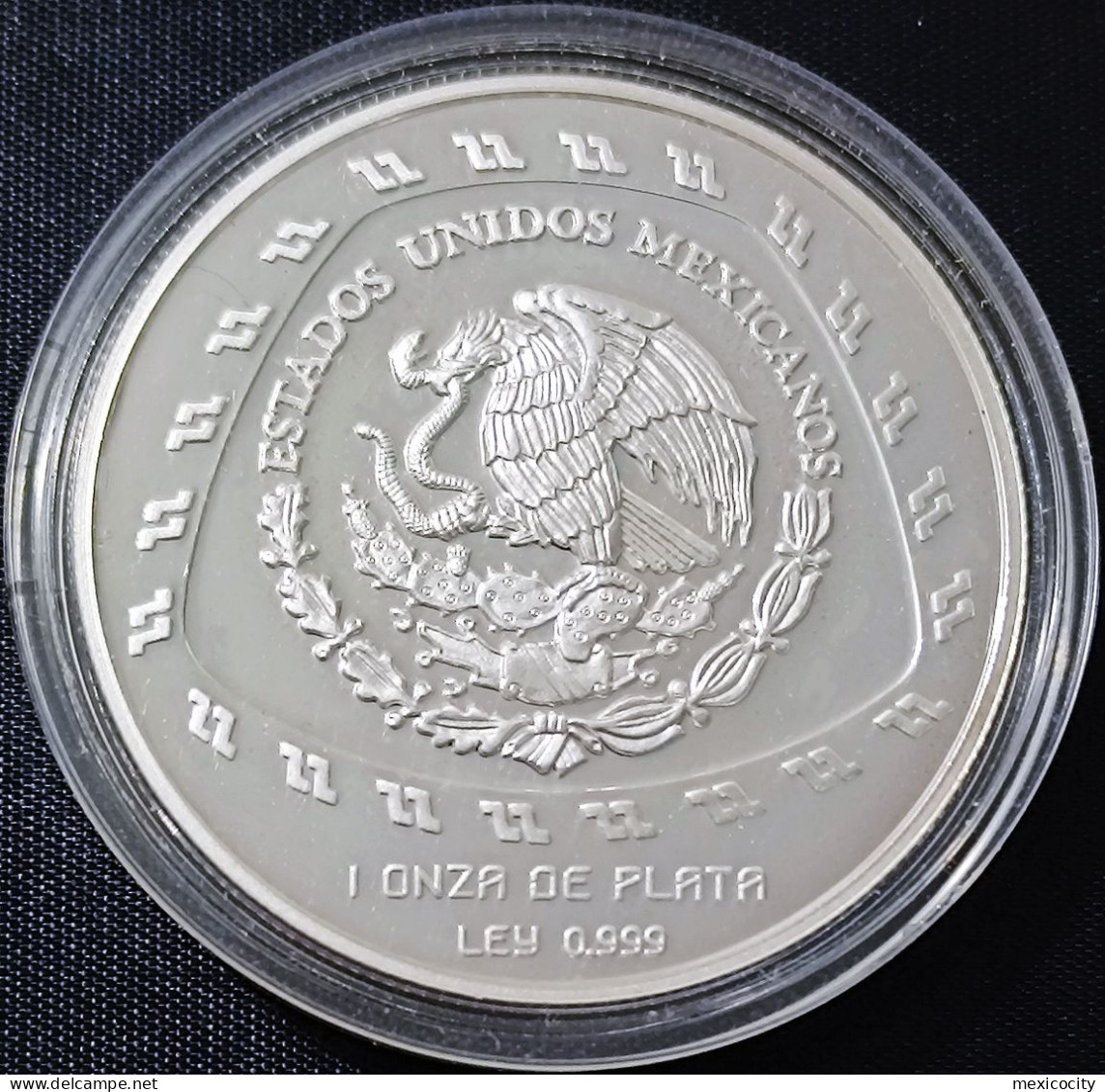 MEXICO 1998 $5 QUETZALCOATL Precol. Series .999 Silver Coin, See Imgs., Nice, Rather Scarce - Mexico