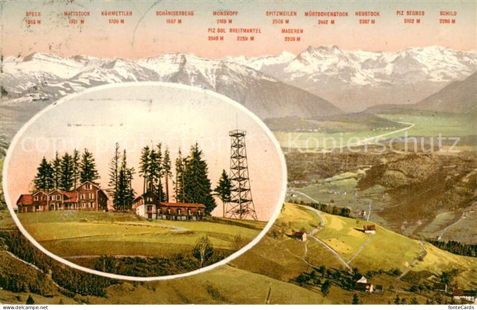 13731236 Bachtel  Kulm ZH Gasthaus Und Panorama Vom Bachtelkulm  - Sonstige & Ohne Zuordnung