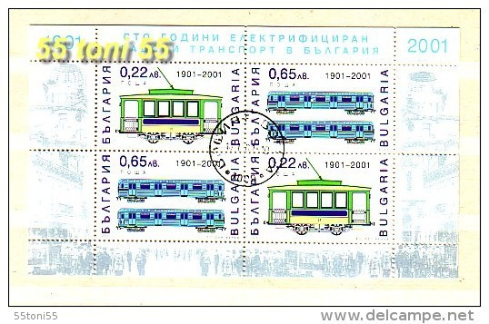 2001 TRAM (TRAMWAY ) S/M- USED (O) Bulgaria/Bulgarie - Used Stamps