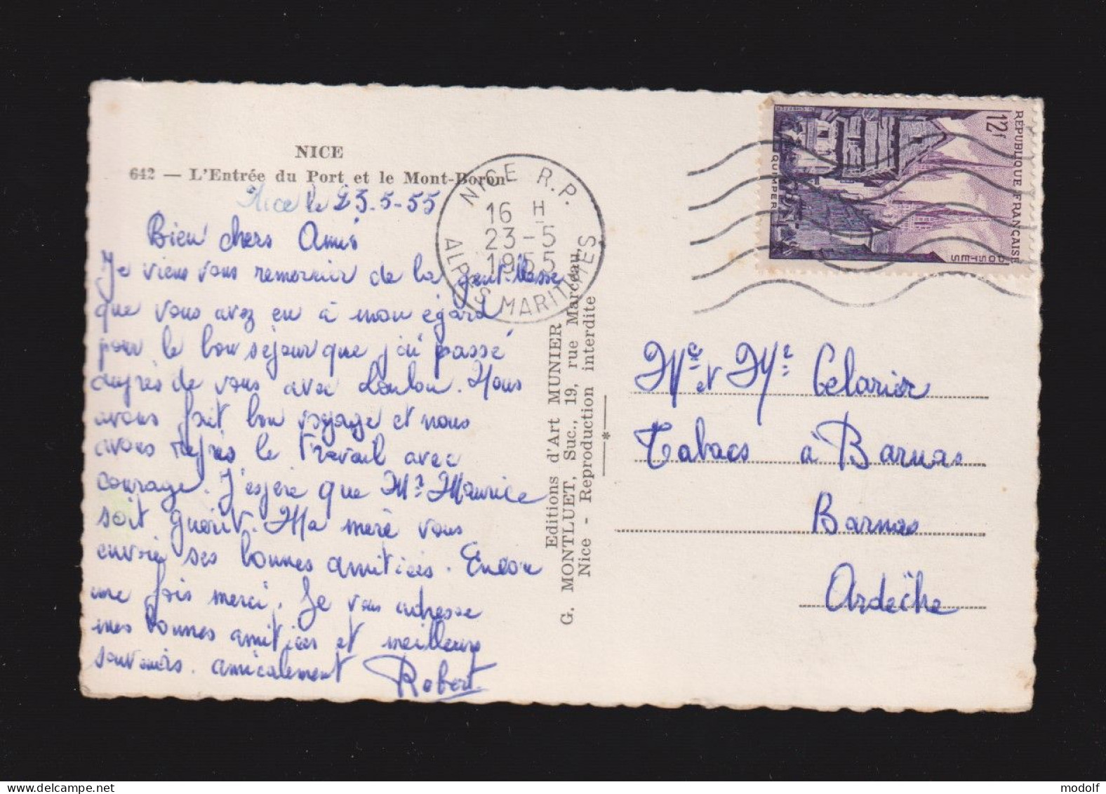 CPSM Dentelée - 06 - Nice - L'Entrée Du Port Et Le Mont-Boron - Circulée En 1955 - Navegación - Puerto