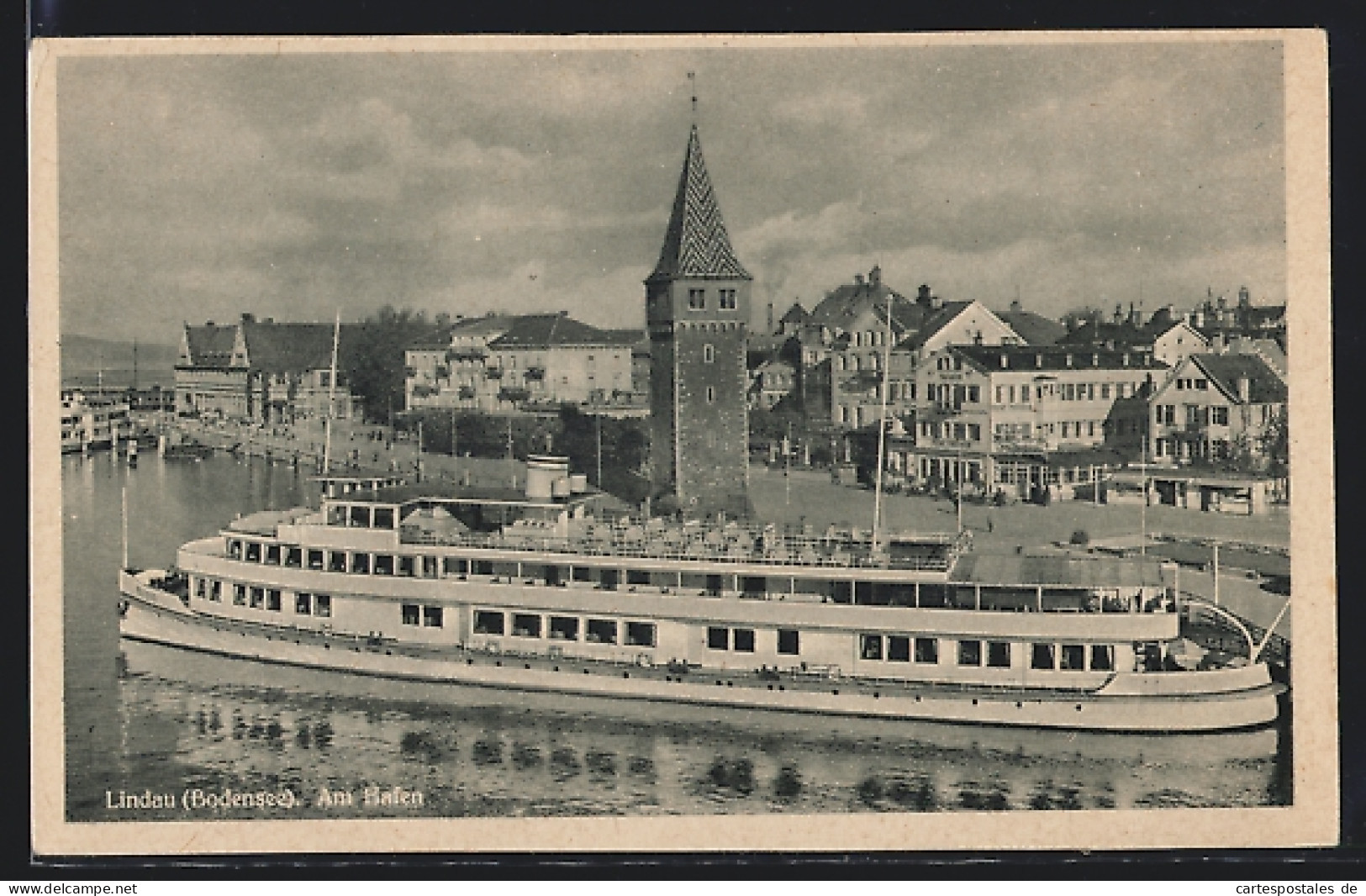 AK Lindau /Bodensee, Ausflugsschiff Im Hafen  - Lindau A. Bodensee