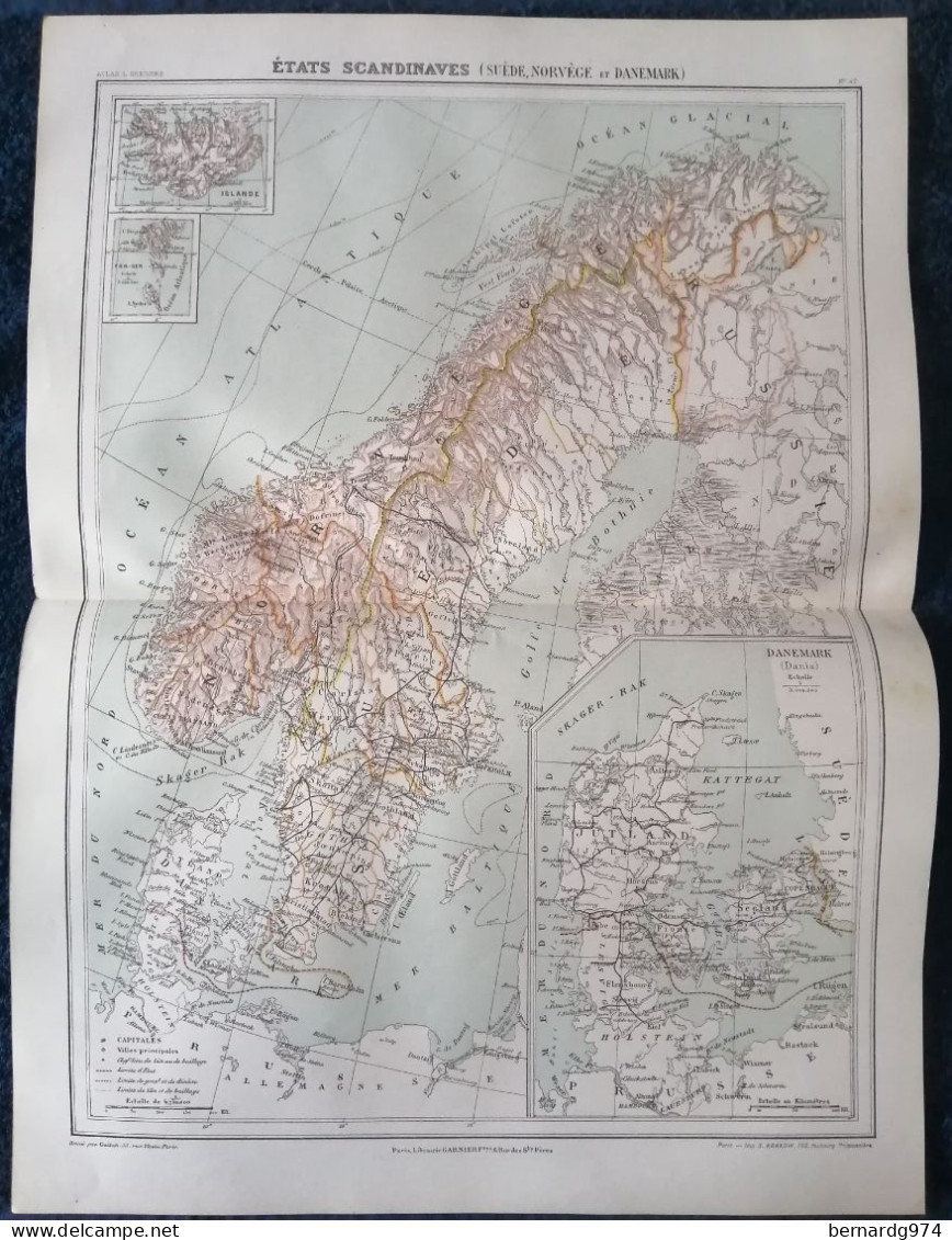 Sweden Norway Denmark : six antique maps 19è century