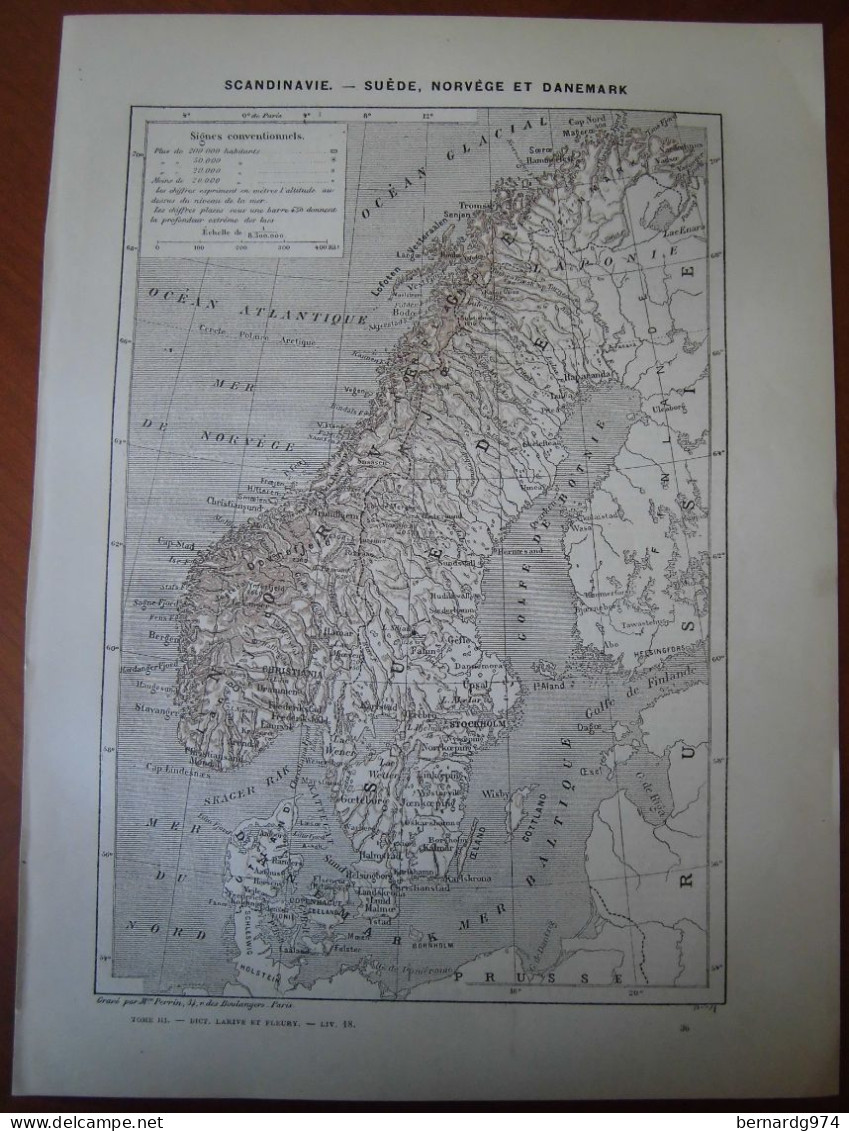 Sweden Norway Denmark : six antique maps 19è century