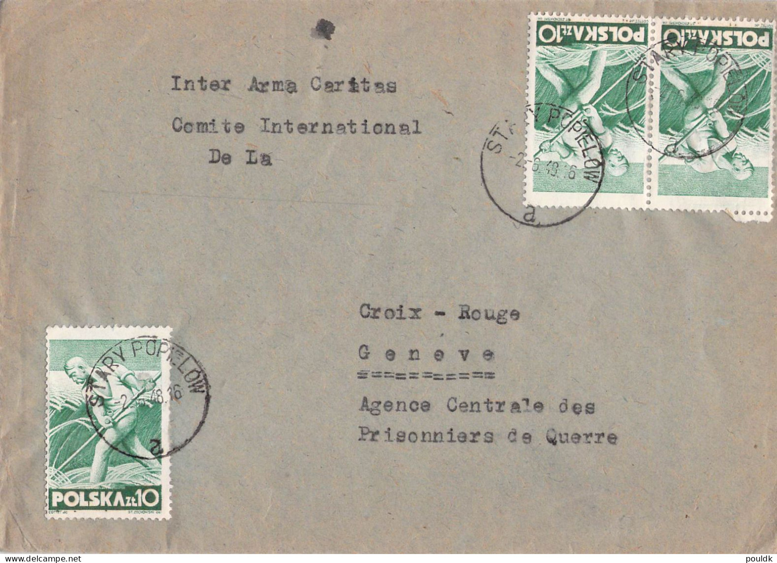 Poland Cover To Red Cross In Geneve Posted Stary Popielow 2.6.1948. Postal Weight 0,04 Kg. Please Read Sales Conditions - Brieven En Documenten