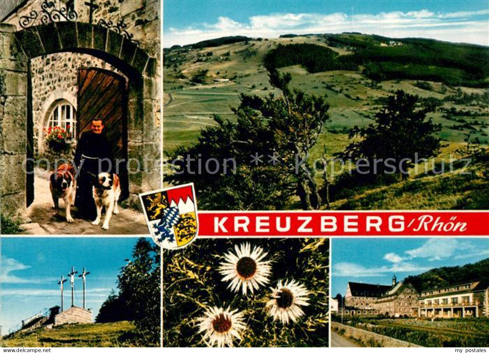 73246989 Kreuzberg Rhoen Kloster Bernhardiner Hunde Landschaftspanorama Golgota  - Sonstige & Ohne Zuordnung