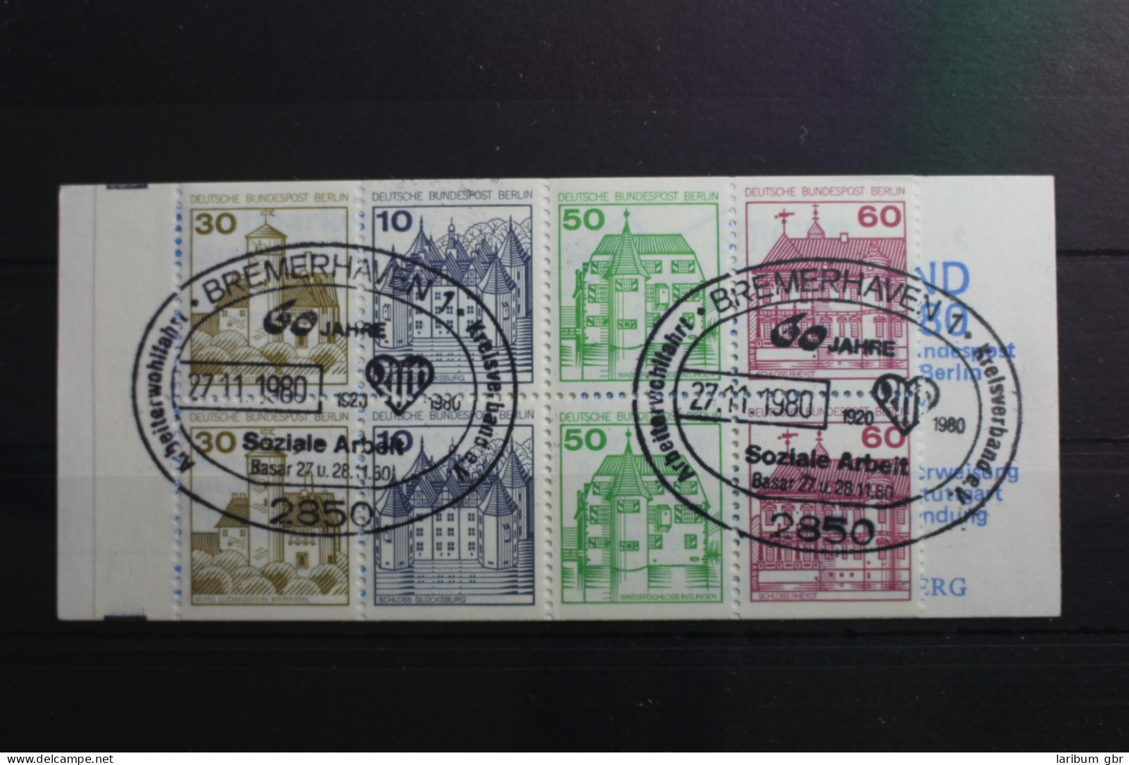 Berlin MH 12b Pf III OZ Gestempelt Markenheftchen Plattenfehler #SG255 - Postzegelboekjes