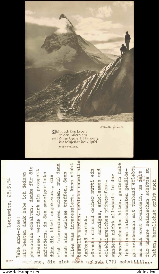 Ansichtskarte  Stimmungsbild Natur; Berg-Steiger, Berge (mit Spruch) 1964 - Unclassified