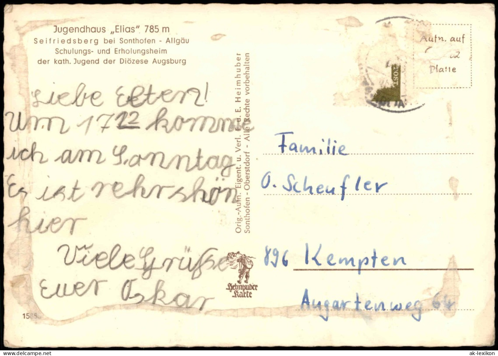 Sonthofen Jugendhaus ELIAS Seifriedsberg Bei Sonthofen Allgäu 1960 - Sonthofen