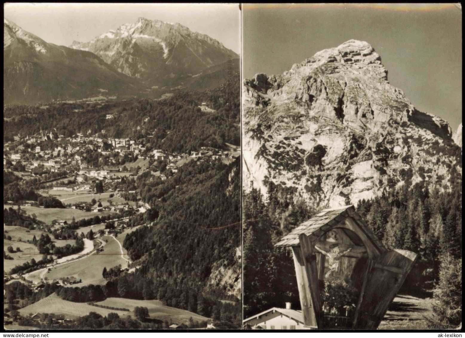 Ansichtskarte Berchtesgaden 2-Bild-Karte Schönau Umland-Ansichten 1960 - Berchtesgaden