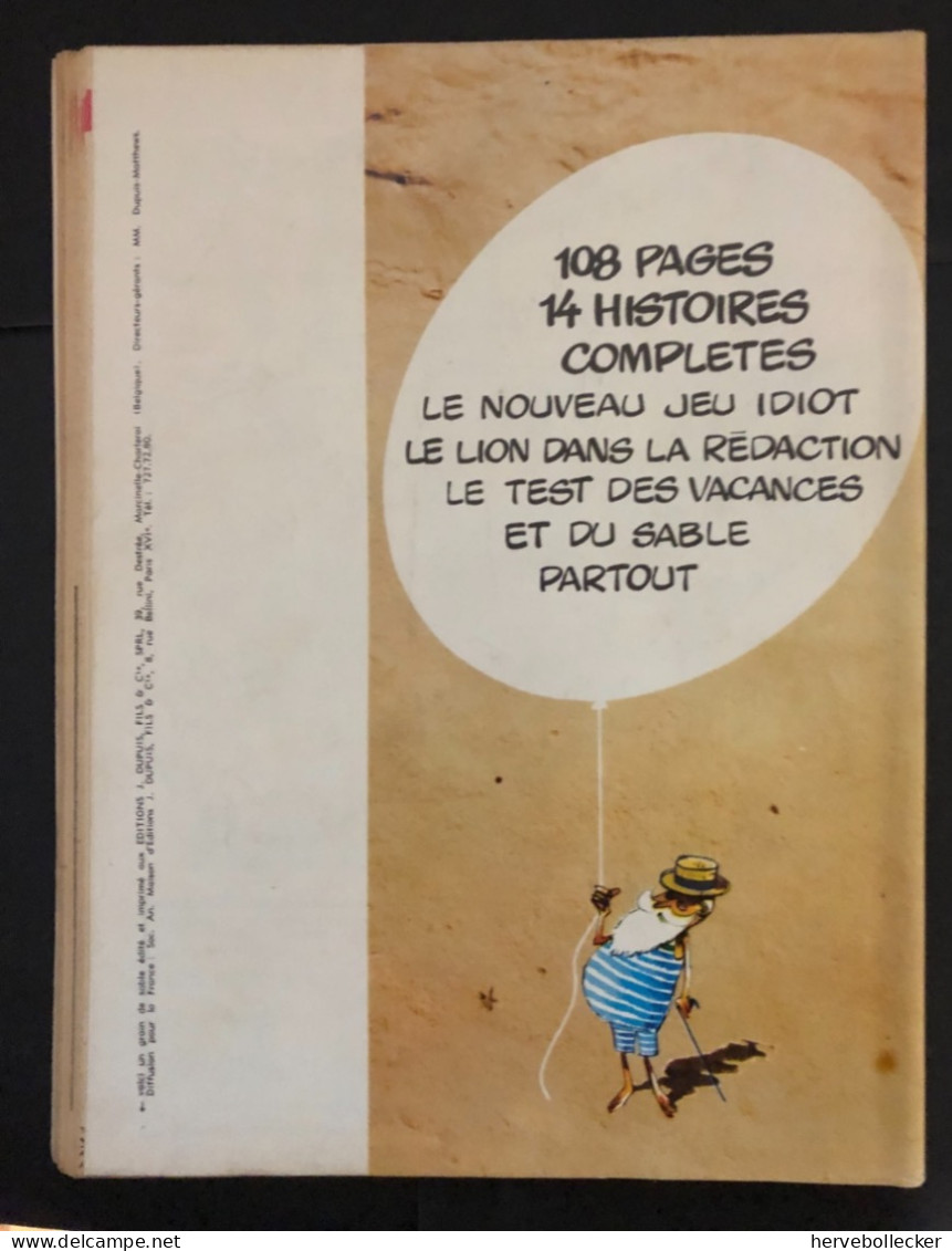 Spirou Hebdomadaire N° 1524 - Numéro Spécial Vacances -1967 - Spirou Magazine