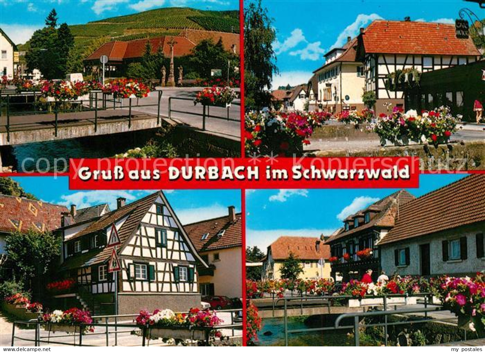 73246509 Durbach Teilansichten Fachwerkhaeuser Bruecke Blumenschmuck Durbach - Autres & Non Classés