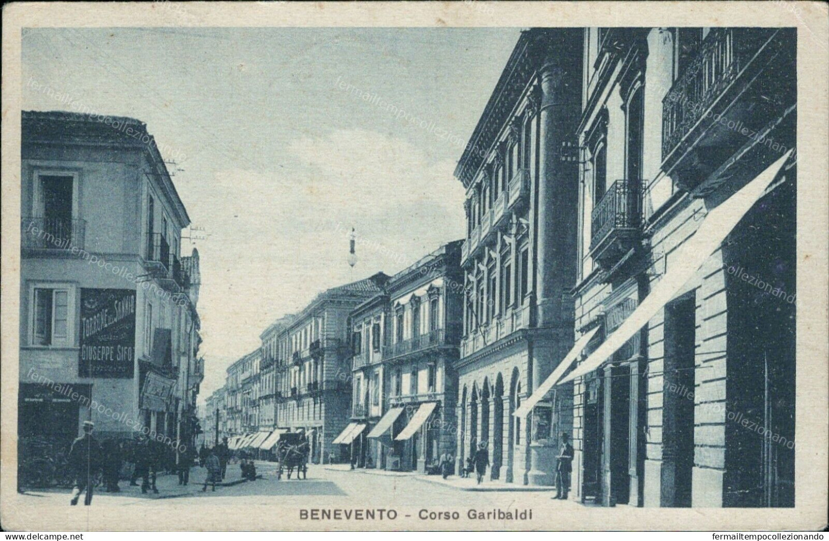 V754 Cartolina Benevento Citta' Corso Garibaldi 1924 Campania - Benevento