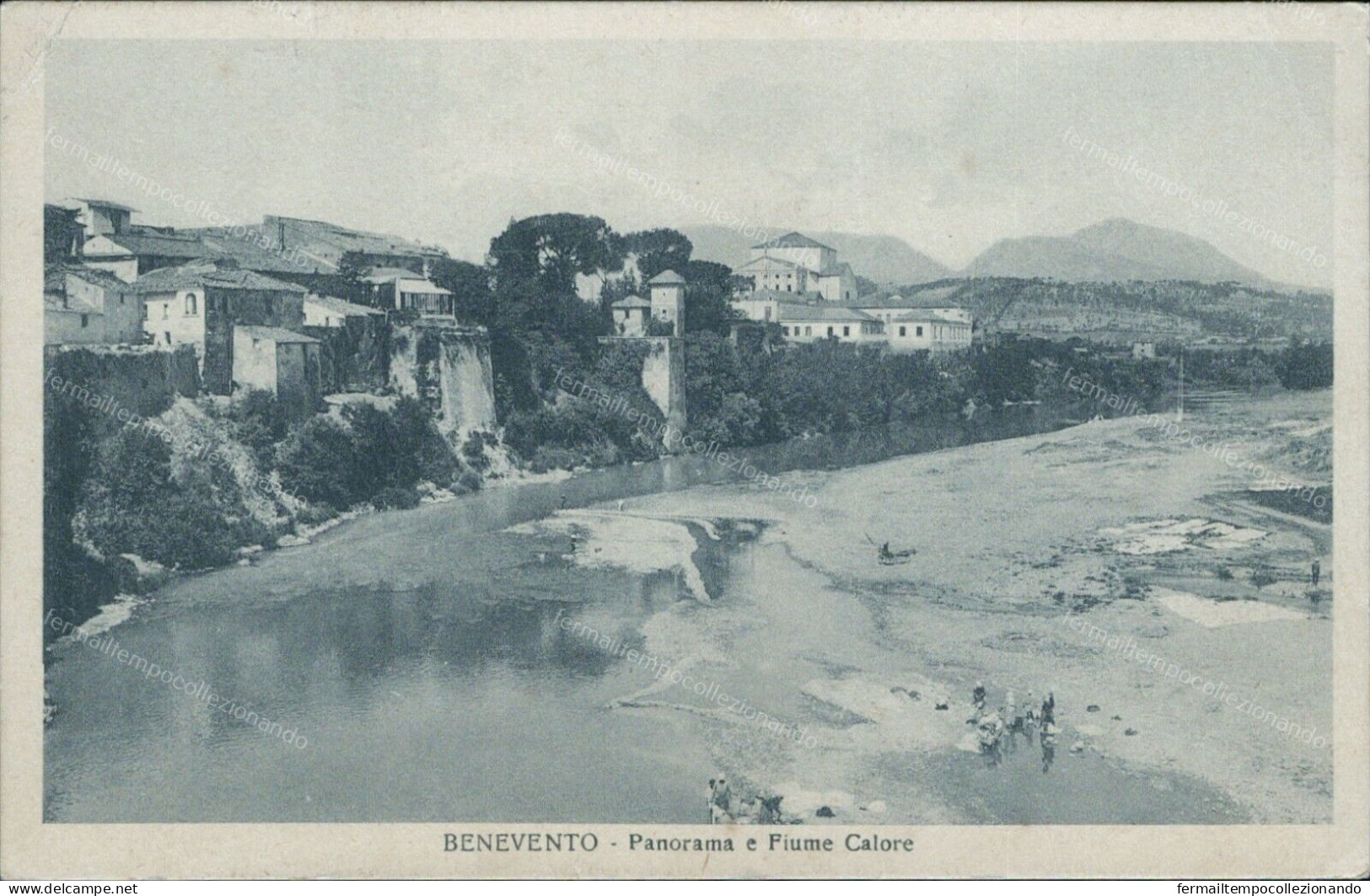 V755 Cartolina Benevento Citta' Panorama E Fiume Calore Campania - Benevento