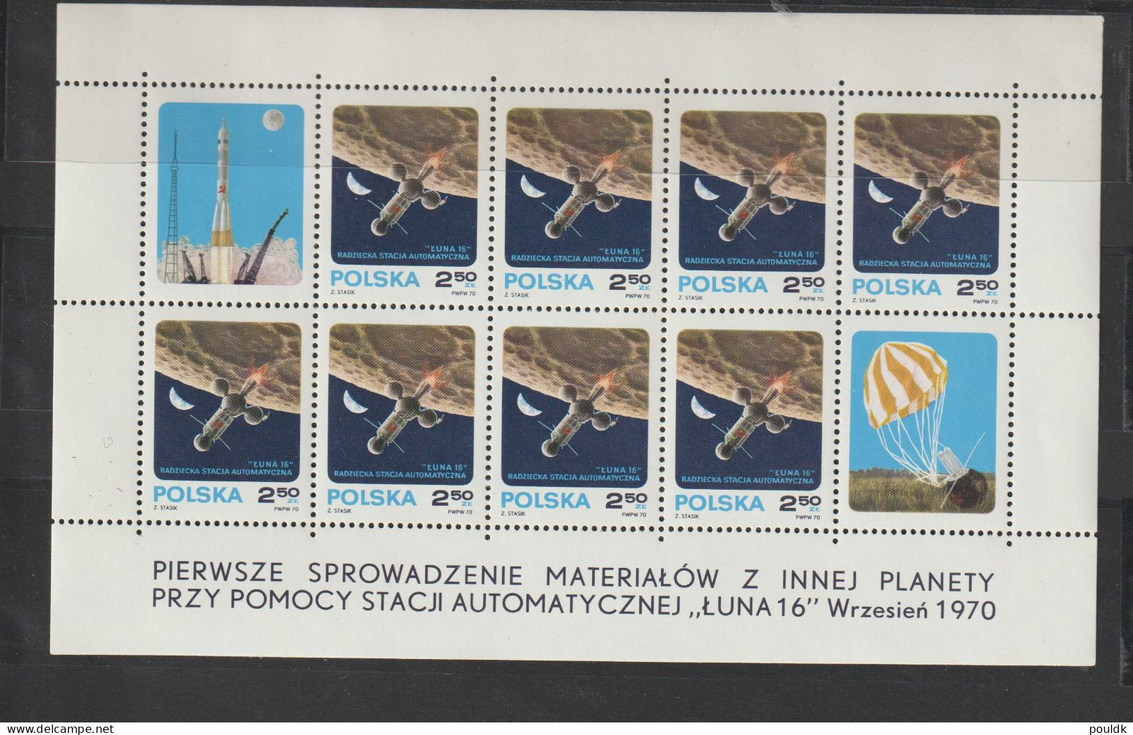 Poland 1970 Moon Explorer Luna 16 Souvenir Sheet MNH/**. Postal Weight 0,04 Kg. Please Read Sales Conditions Under Image - Blocks & Sheetlets & Panes