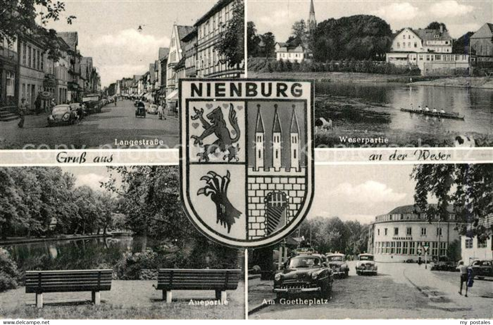 73246431 Nienburg Weser Langestrasse Weserpartie Auepartie Ruhebank Goetheplatz  - Nienburg