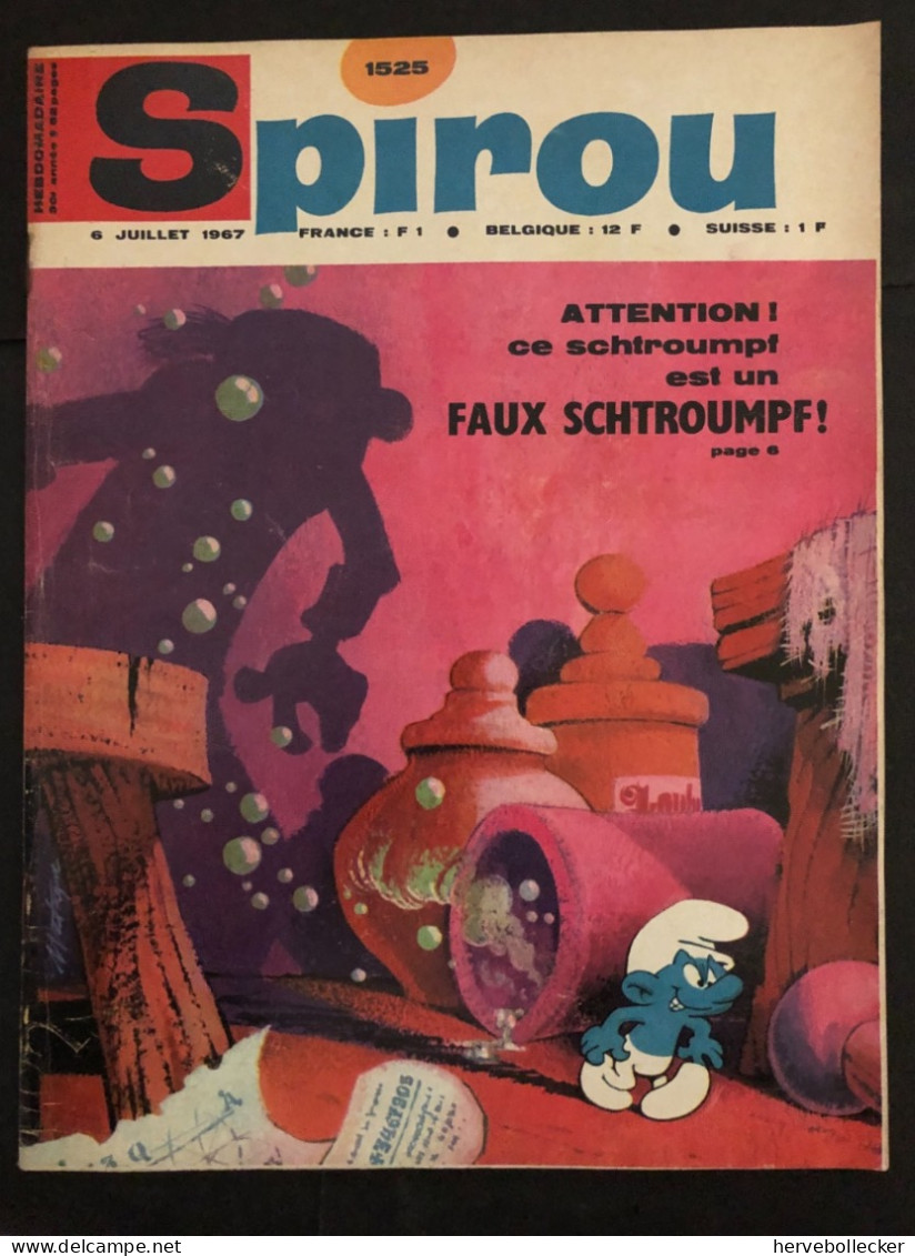 Spirou Hebdomadaire N° 1525 -1967 - Spirou Magazine