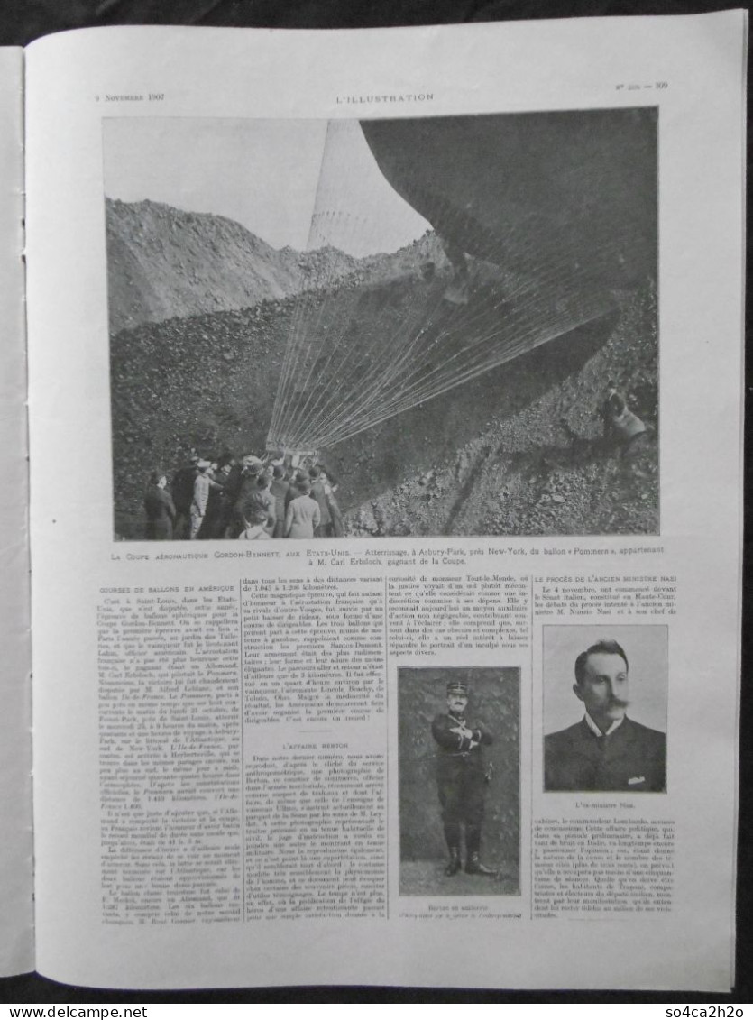 L'ILLUSTRATION N°3376 9/11/1907 Tremblements De Terre En Calabre; L'explosion De Bourges; Crise Financière à New-York; - Other & Unclassified