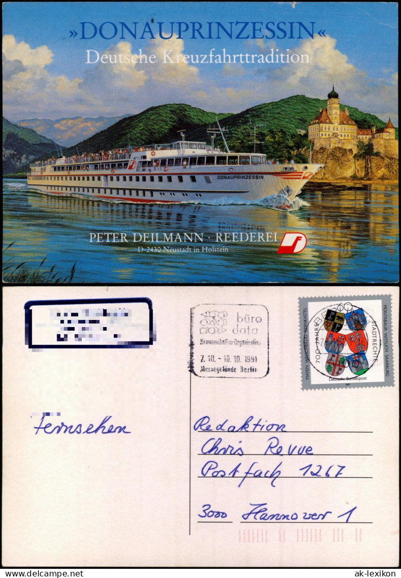 Ansichtskarte  Fahrgastschiff Personenschiffahrt DONAUPRINZESSIN 1991 - Ferries