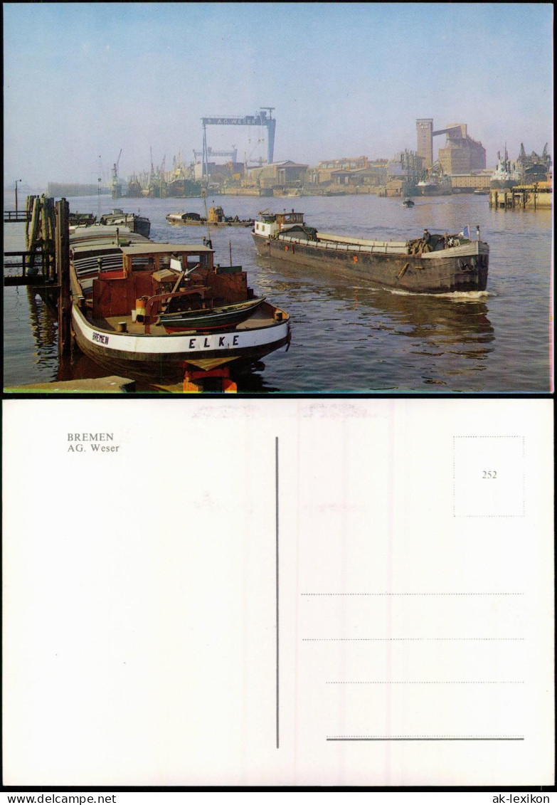 Ansichtskarte Bremen Schiffe Im Hafen, U.a. Frachtschiff "Elke" 1970 - Bremen