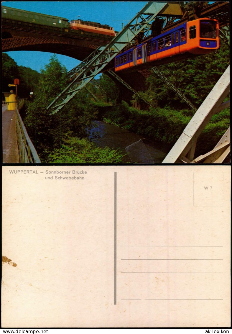 Ansichtskarte Wuppertal Sonnborner Brücke Und Schwebebahn 1975 - Wuppertal