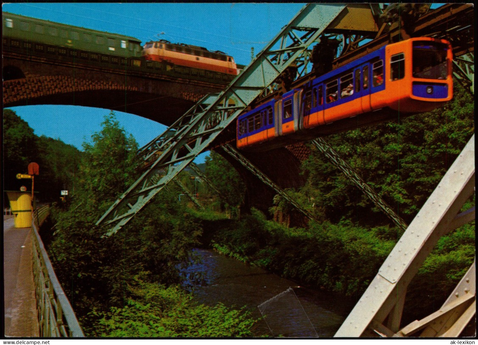 Ansichtskarte Wuppertal Sonnborner Brücke Und Schwebebahn 1975 - Wuppertal