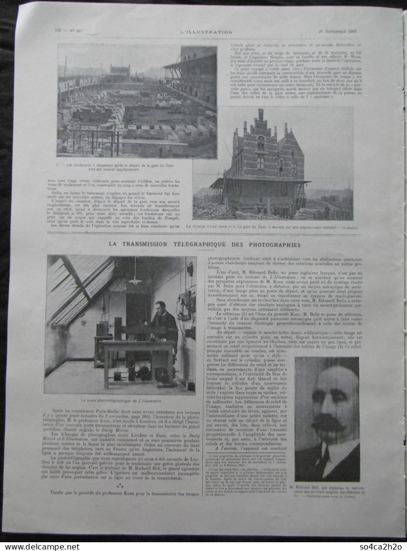 L'ILLUSTRATION N°3377 16/11/1907 La Transmission Télégraphique Des Photographies; Le Procès Druce - Portland - Altri & Non Classificati