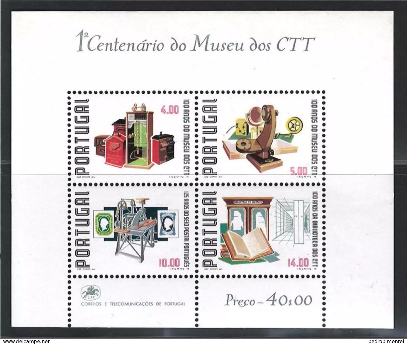 Portugal Stamps 1978 "Postal Museum" Condition MNH #1411-1414 (minisheet) - Neufs