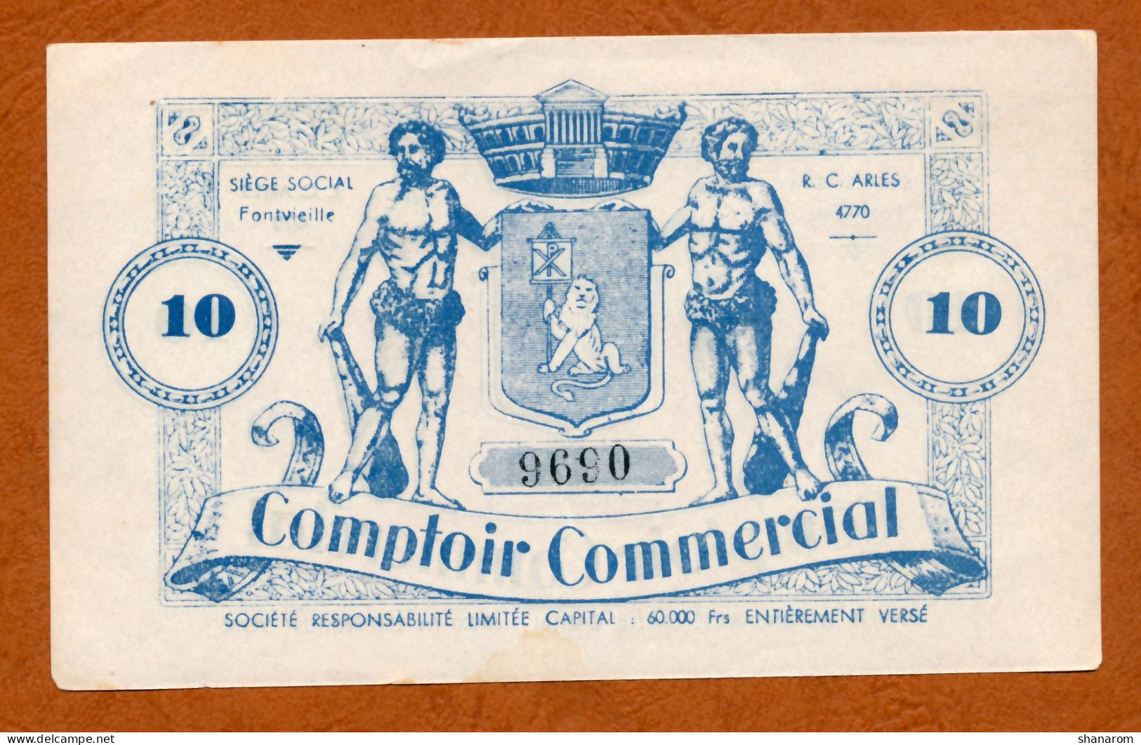BON COMMERCIAL // BOUCHES DU RHÔNE // COMPTOIR COMMERCIAL // Bon De Dix Francs - Bons & Nécessité