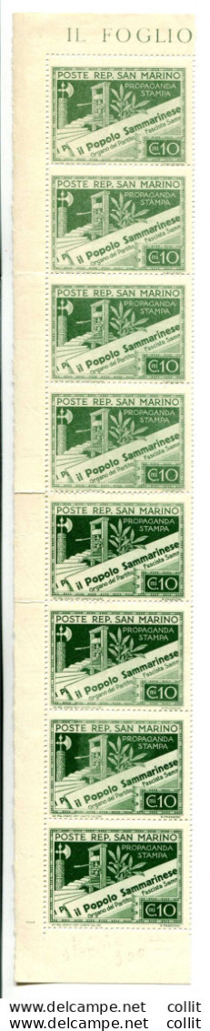 Propaganda Per La Stampa Cent. 10 Varietà Colore Molto Più Chiaro - Unused Stamps