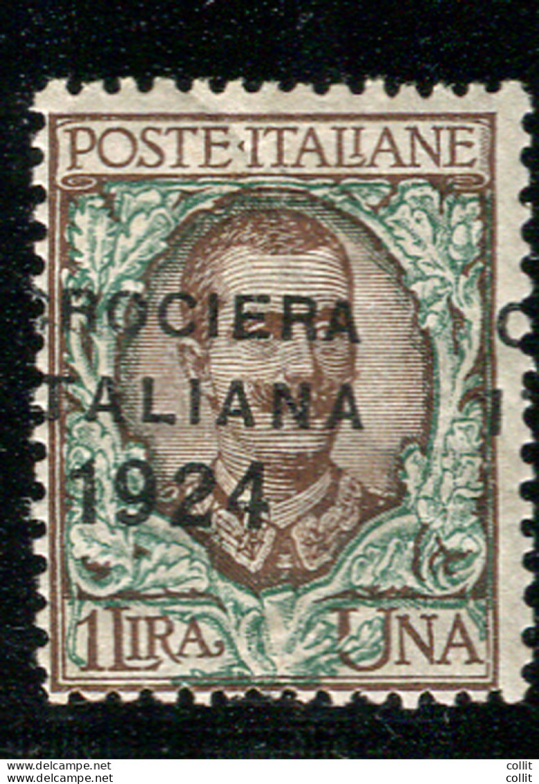 Crociera Italiana 1924 Lire 1  Varietà Soprastampa Spostata - Nuevos