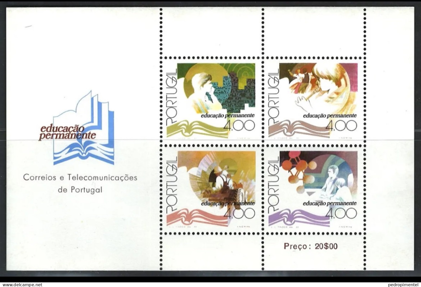 Portugal Stamps 1977 "Education System" Condition MNH #1336-1339 (minisheet) - Unused Stamps