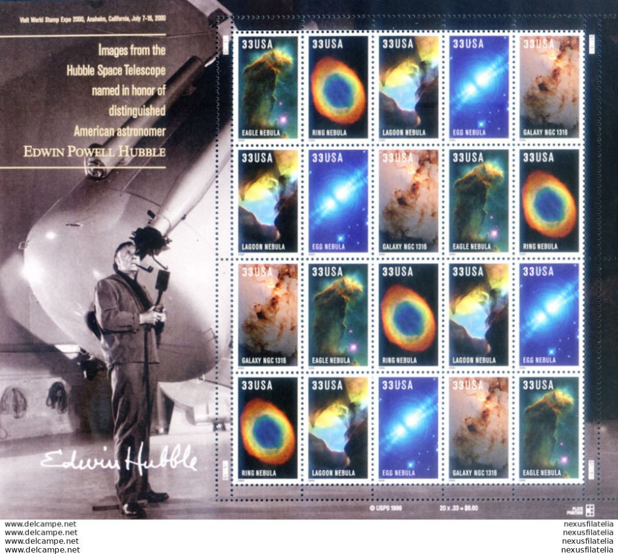 Astronomia. Edwin Powell Hubble 2000. - Blocchi & Foglietti