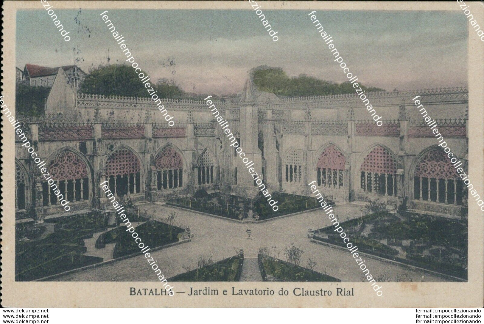 Bg397 Cartolina Batalha Jardin E Lavatoio Do Claustro Rial Portogallo - Other & Unclassified