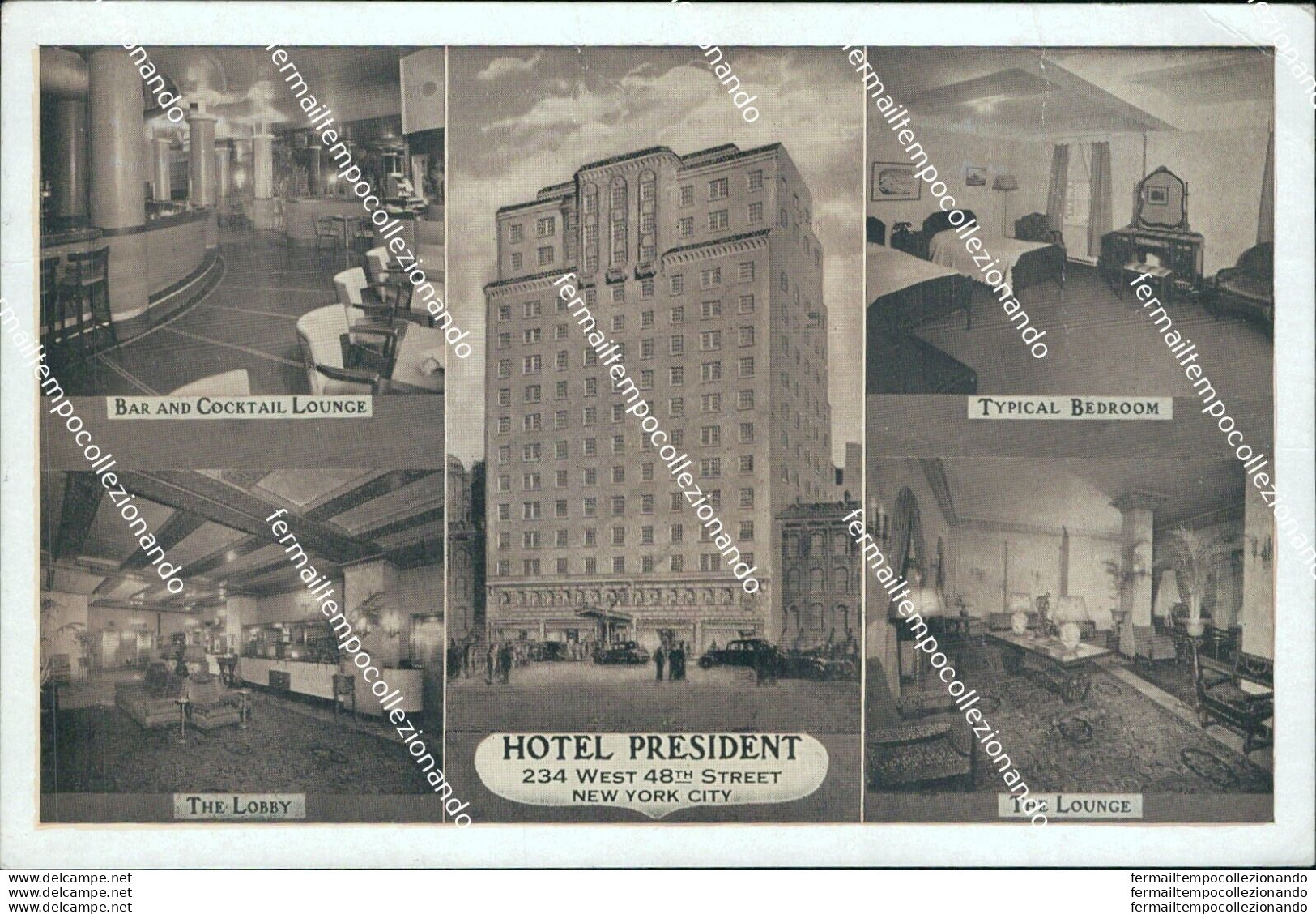 Bd52 Cartolina New York City Hotel President Stati Uniti - Other & Unclassified