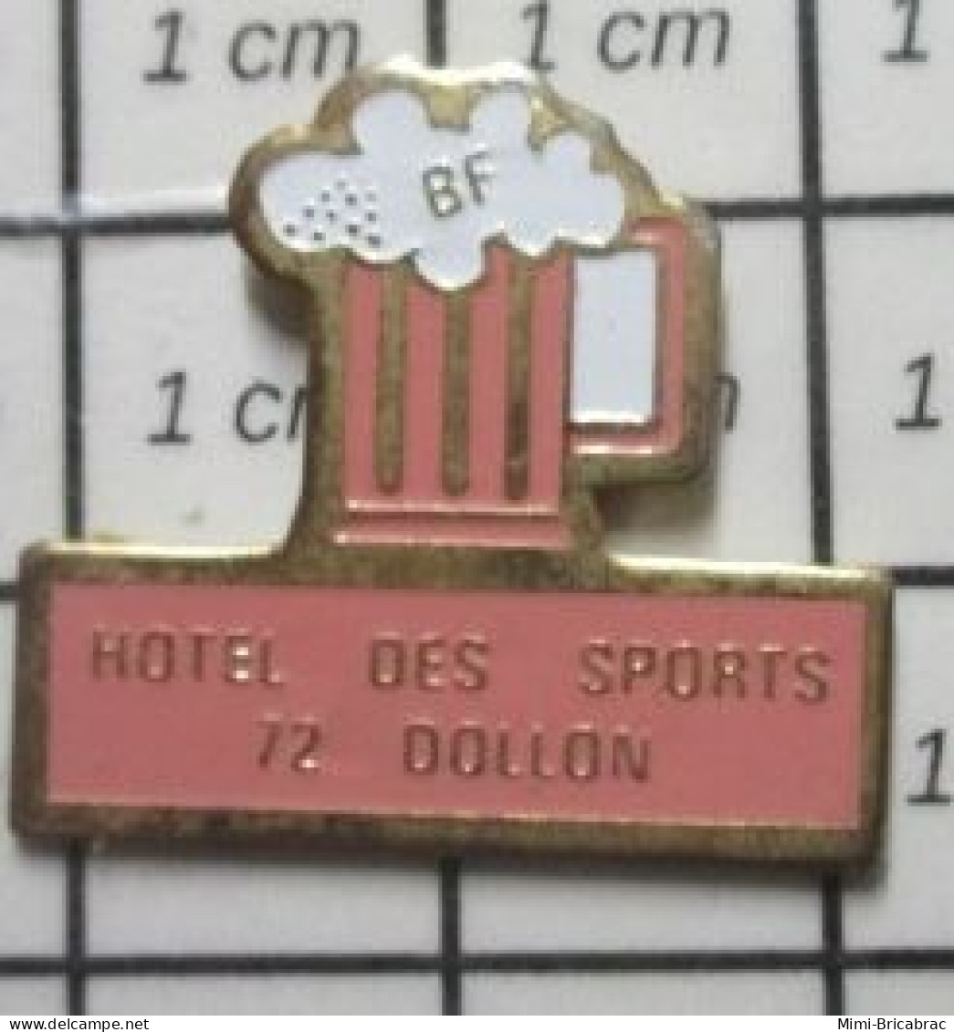 1818A Pin's Pins / Beau Et Rare / THEME : BIERES / VERRE DE BIERE PRESSION HOTEL DES SPORTS DOLLON - Beer