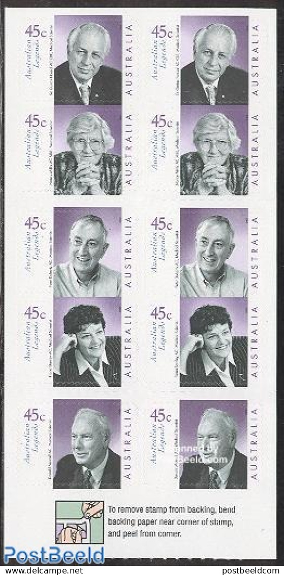 Australia 2001 Medical Legends Booklet, Mint NH, Health - Health - Stamp Booklets - Unused Stamps