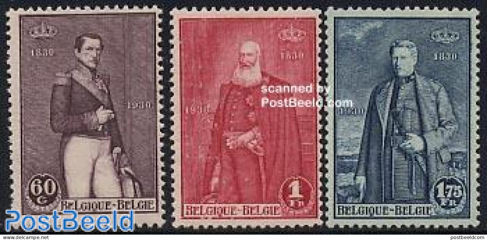 Belgium 1930 Independence Centenary 3v, Mint NH, History - Kings & Queens (Royalty) - Nuevos