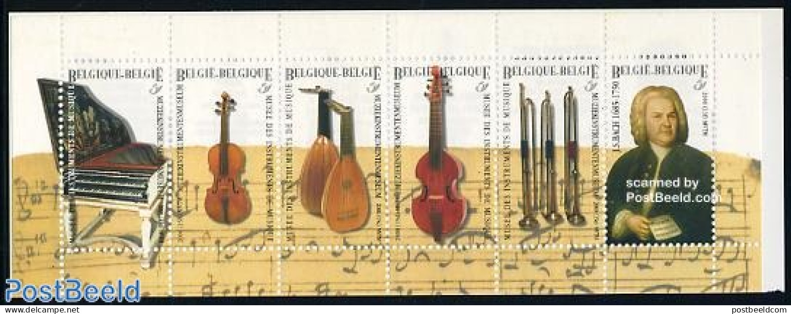 Belgium 2000 Music 6v In Booklet, Mint NH, Performance Art - Music - Musical Instruments - Staves - Stamp Booklets - Unused Stamps
