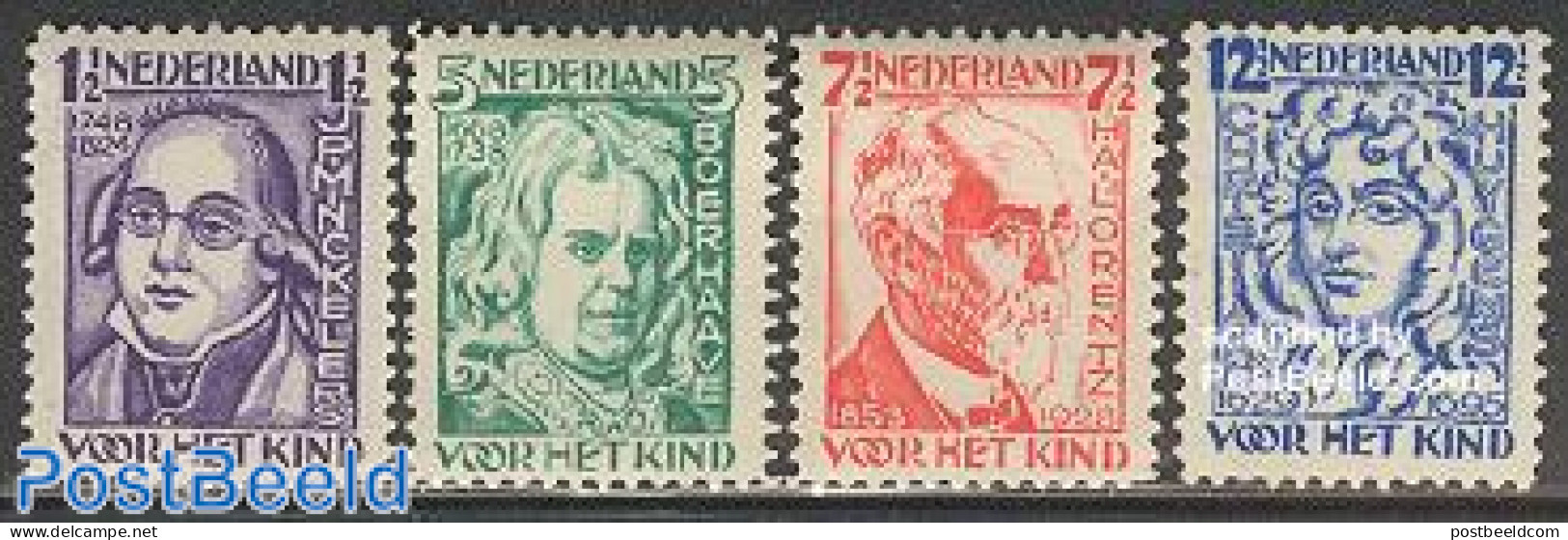 Netherlands 1928 Scientists 4v, Mint NH, Health - Science - Health - Chemistry & Chemists - Physicians - Ungebraucht
