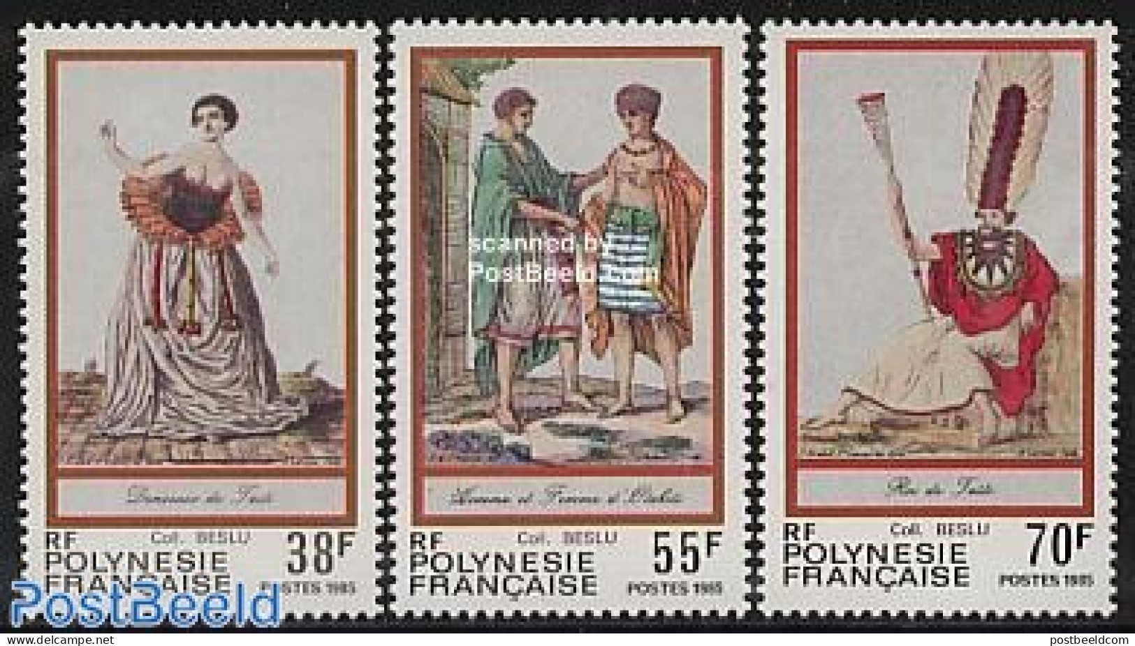 French Polynesia 1985 Folklore 3v, Mint NH, Various - Costumes - Folklore - Nuevos