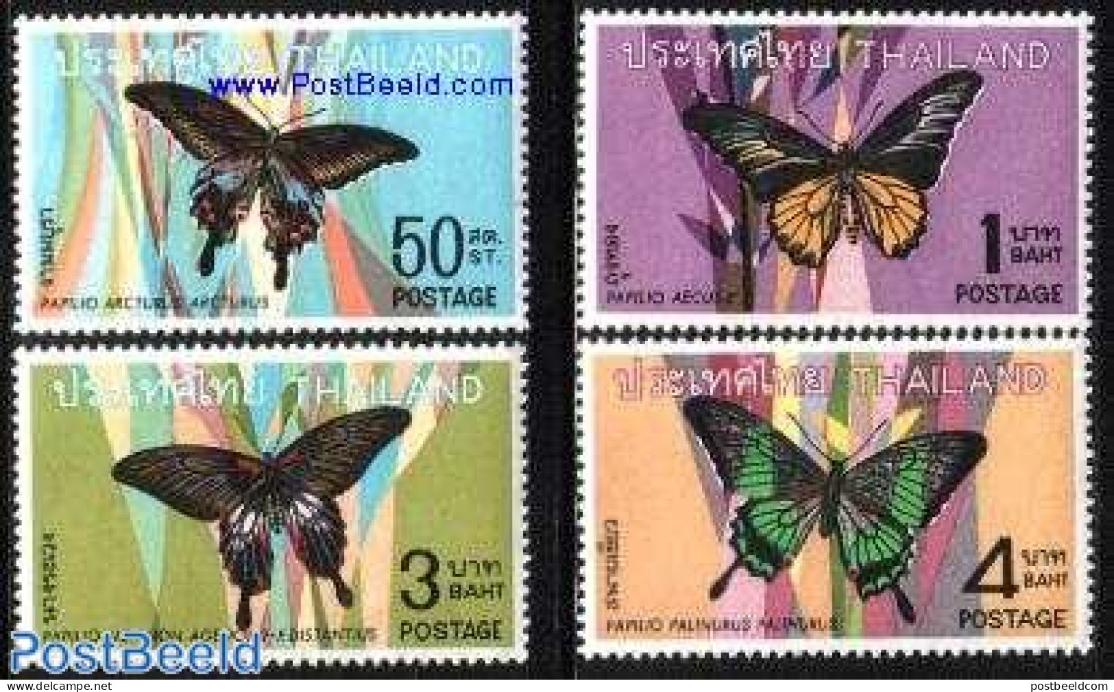 Thailand 1968 Butterflies 4v, Mint NH, Nature - Butterflies - Tailandia