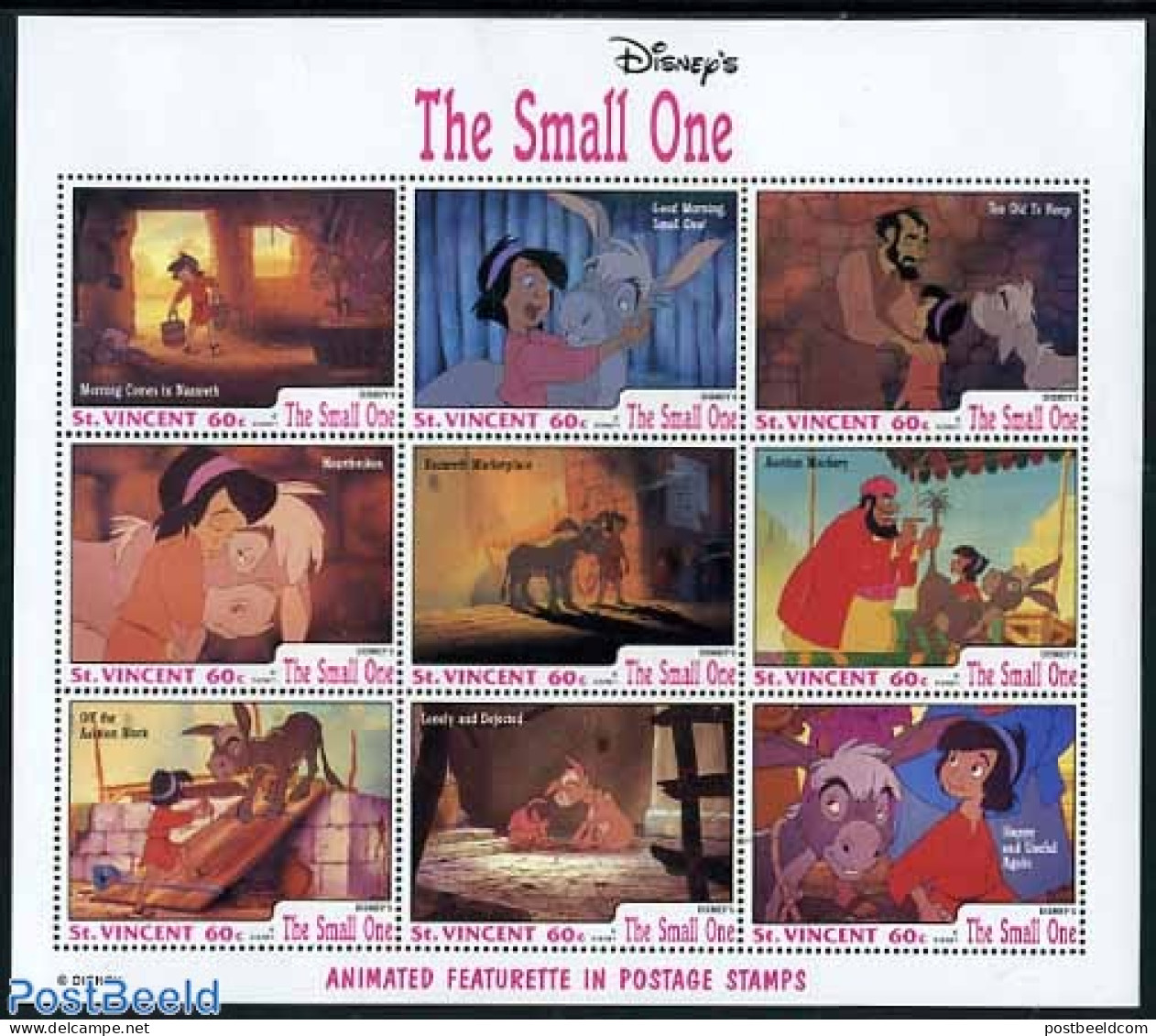 Saint Vincent 1992 Disney, The Small One 9v M/s, Mint NH, Art - Disney - Disney