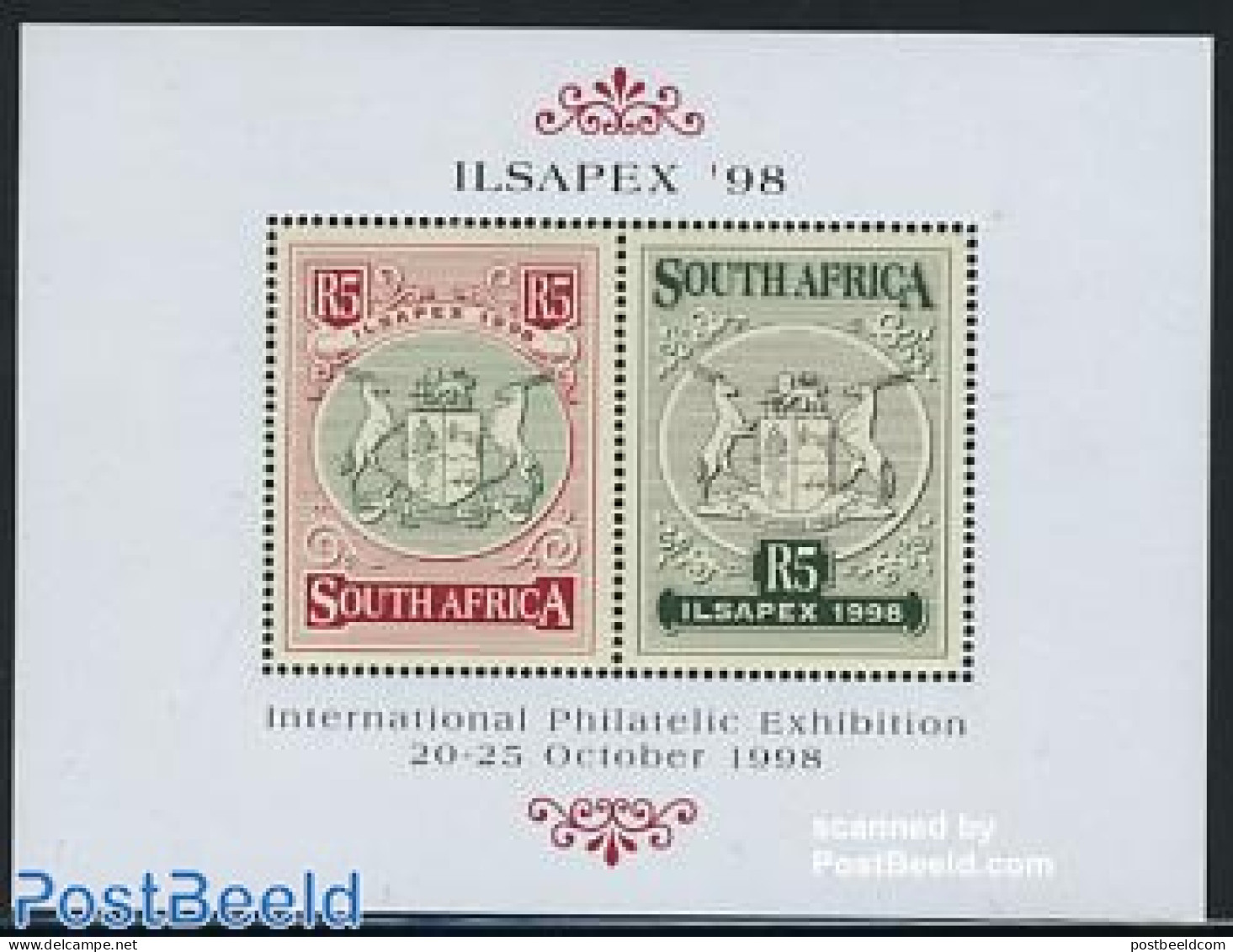 South Africa 1998 Ilsapex S/s, Mint NH, History - Coat Of Arms - Ungebraucht