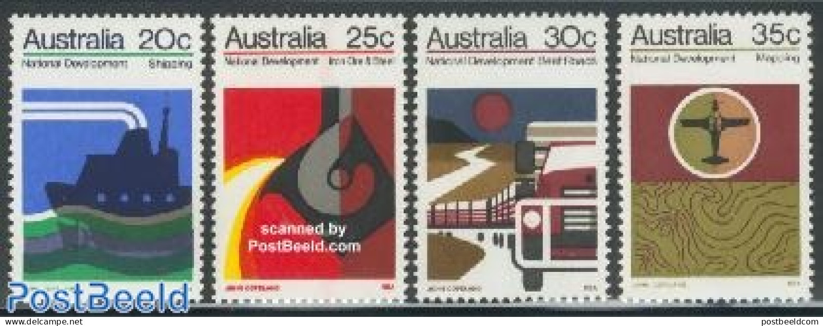 Australia 1973 Economic Development 4v, Mint NH, Science - Transport - Weights & Measures - Automobiles - Aircraft & A.. - Ongebruikt
