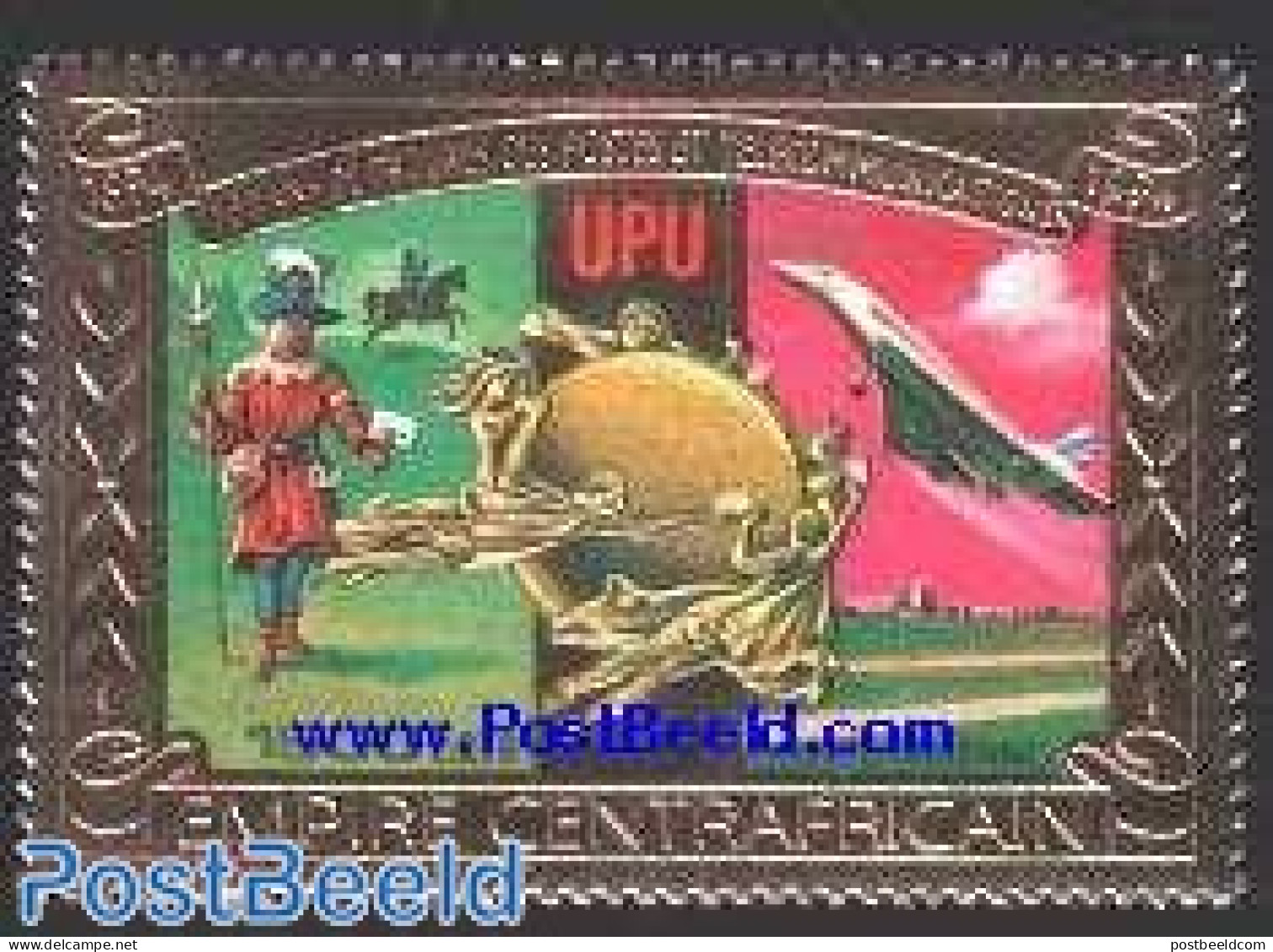 Central Africa 1978 UPU Centenary 1v Gold, Mint NH, Nature - Transport - Horses - Post - U.P.U. - Concorde - Aircraft .. - Posta