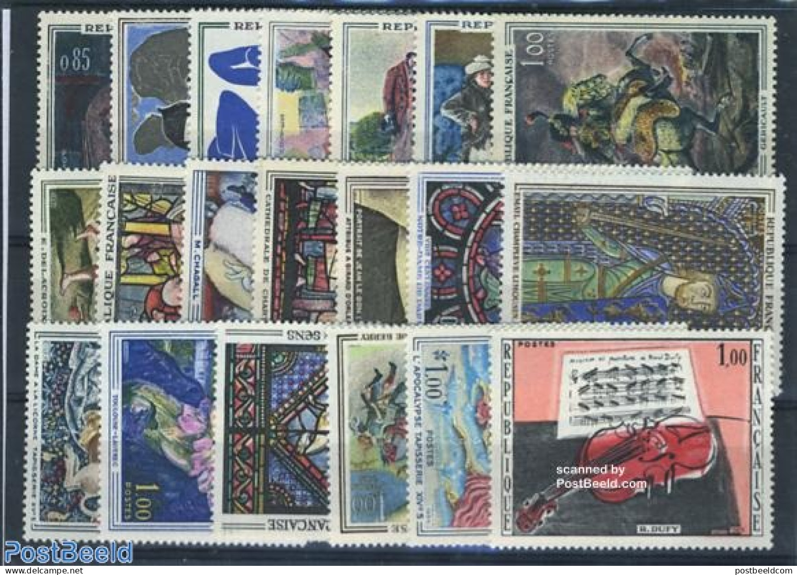 France 1965 Art Stamps France 1961/1965, 20 Stamps, Mint NH, Art - Paintings - Neufs