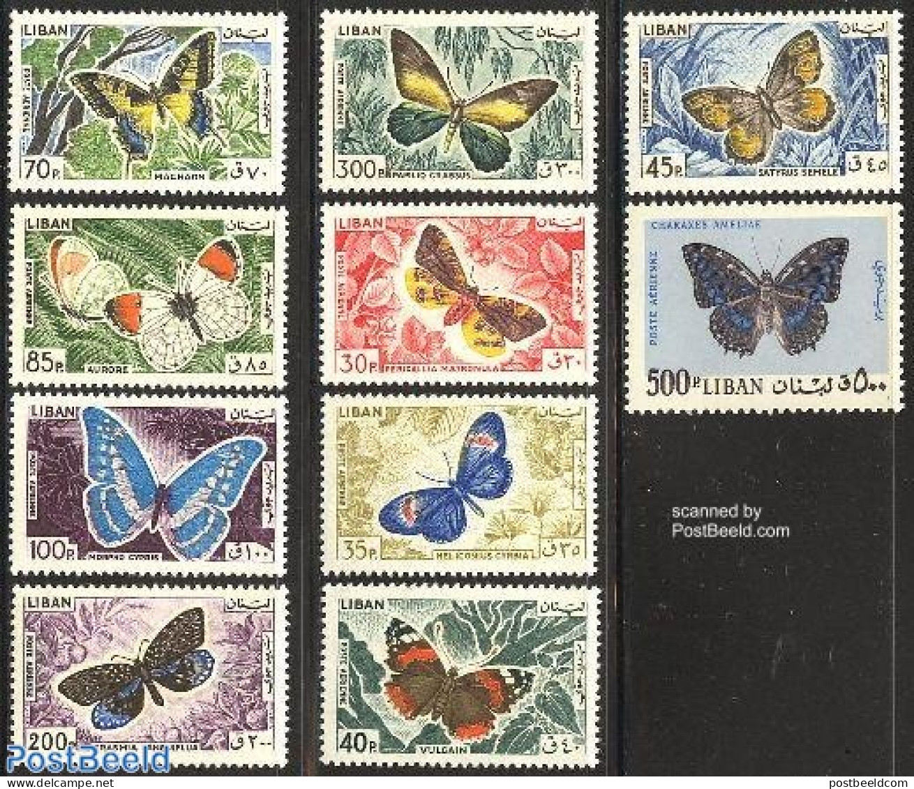 Lebanon 1965 Butterflies 10v, Mint NH, Nature - Butterflies - Lebanon